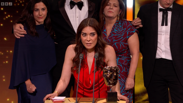 Ramita Navai accepting the TV Bafta on Sunday night