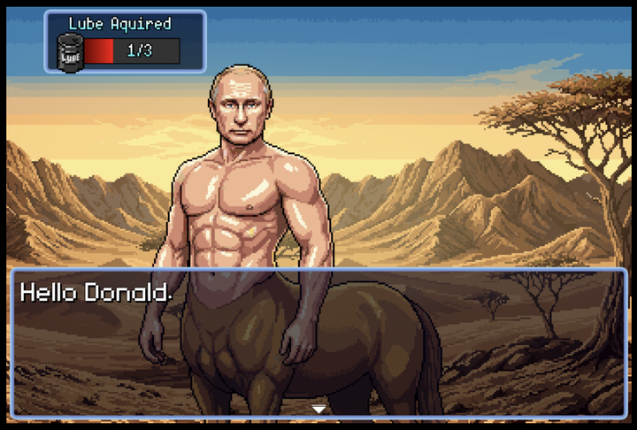 Russian President Vladimir Putin is an animated centaur in the game.