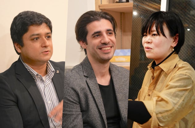 （左から）アブナ トゥヒンさん、マヘルさん、龔 軼群さん