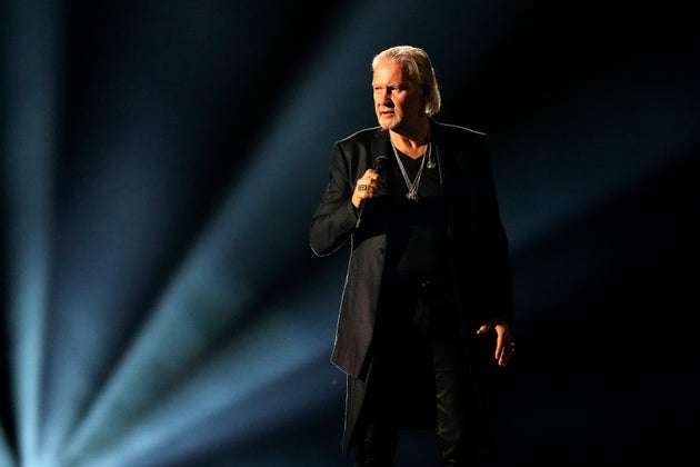 Johnny Logan performing at Eurovision in Malmö, Sweden back in 2024