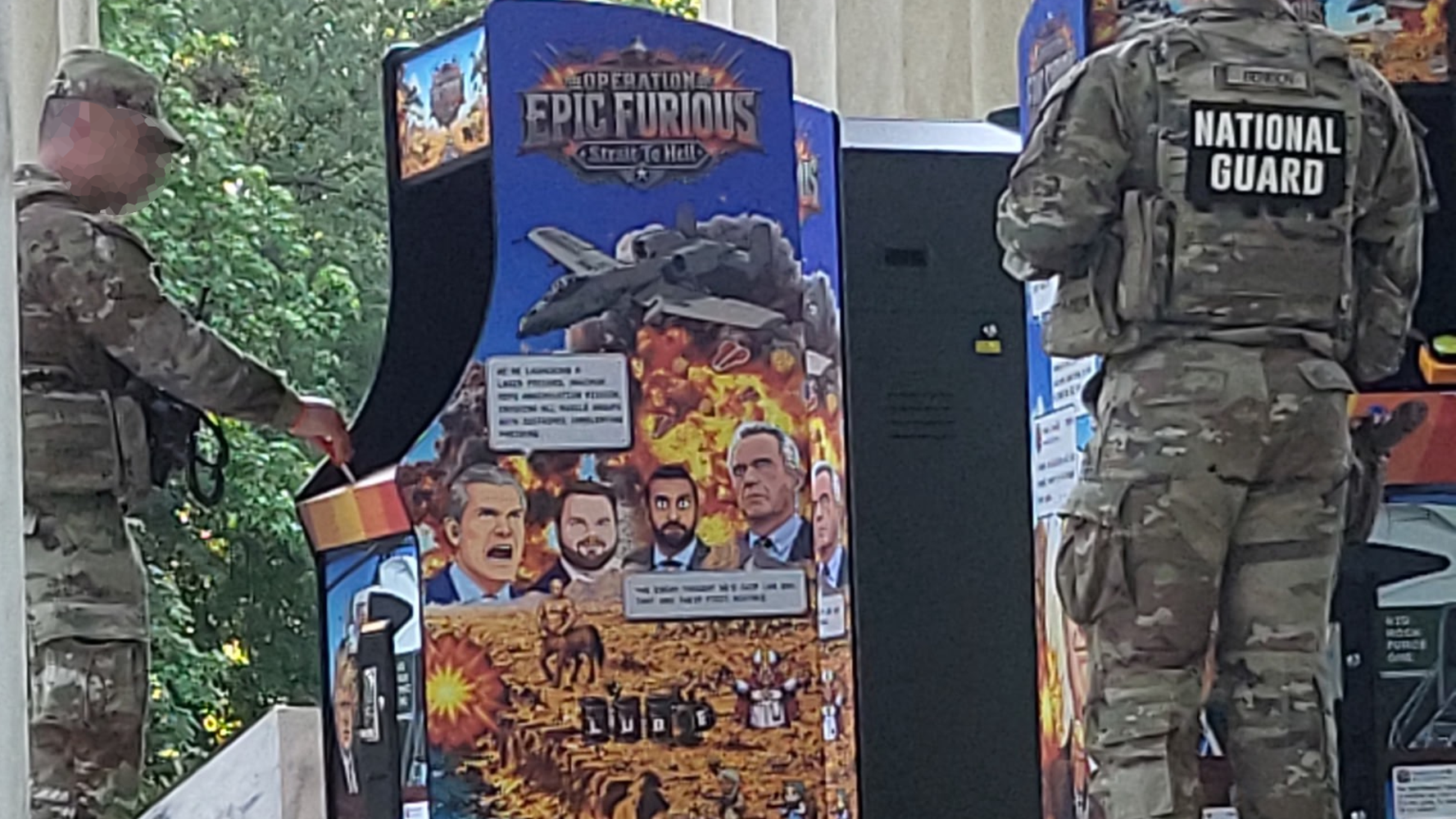 National Guard Troops Play Anti-Trump Arcade Games in D.C.