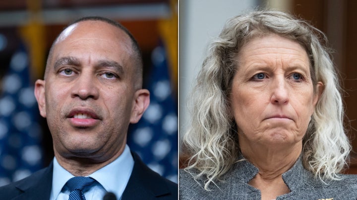 House Democratic Leader Hakeem Jeffries (D-N.Y.) ripped Rep. Jen Kiggans (R-Va.) for not condemning a radio host's comment about him keeping his "cotton-picking fingers off of Virginia."
