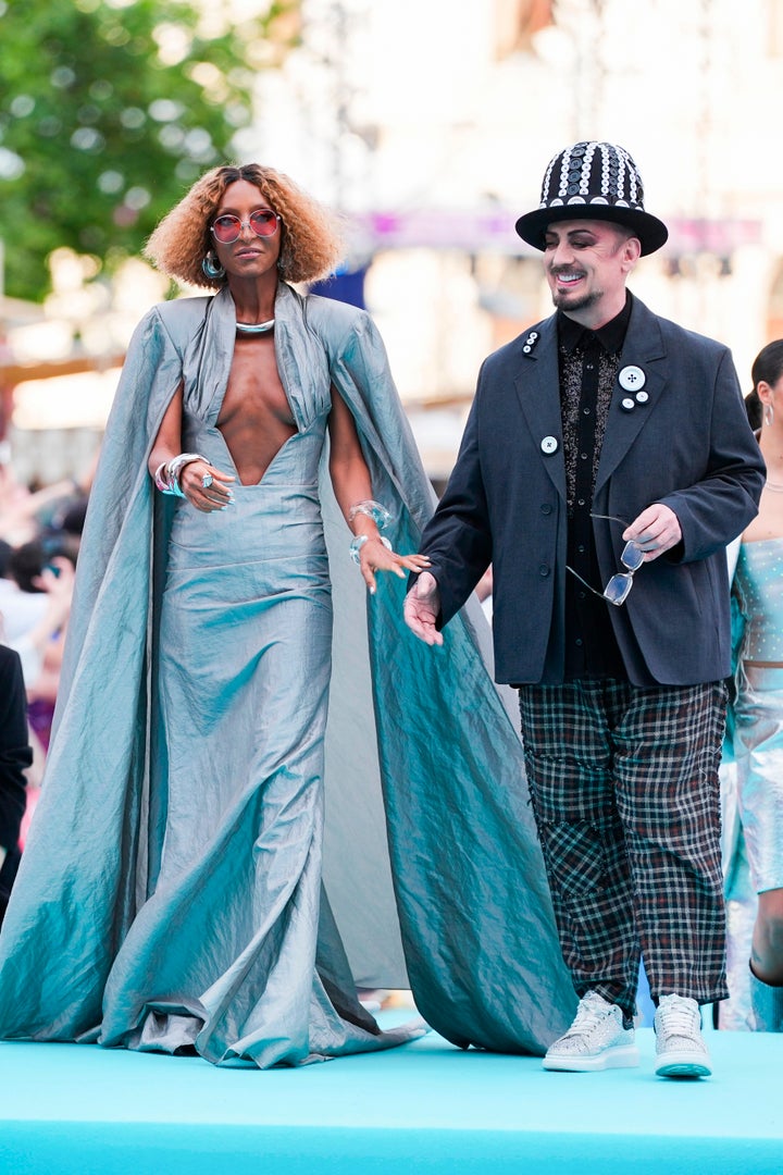 Senhit and Boy George at the Eurovision opening ceremony over the weekend