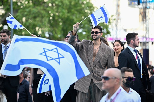 Israeli singer Noam Betta at the opening ceremony of the 2026 Eurovision Song Contest