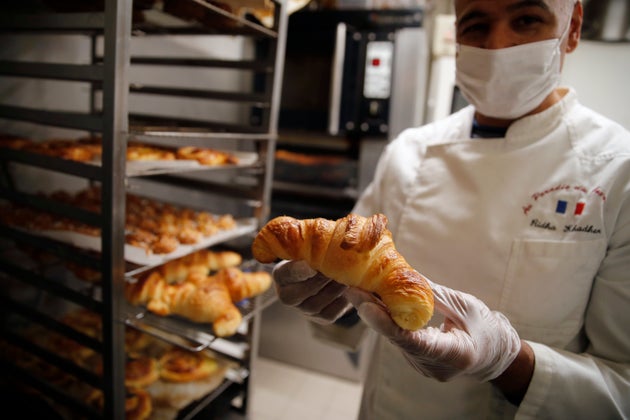 French baker Ridha Khadher, who is providing baguettes and bread at the Elysee Palace
