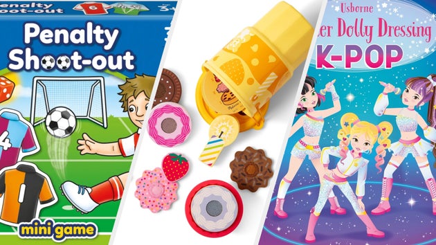 A selection of travel-friendly toys, books and games kids will love.