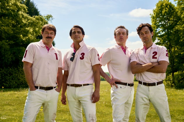 Danny Dyer, Luca Pasqualino, Brendan Patricks and Alex Hassell in season two of Rivals