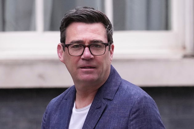 Mayor of Greater Manchester Andy Burnham arrives for a meeting in 10 Downing Street, London, Tuesday, March 31, 2026. 
