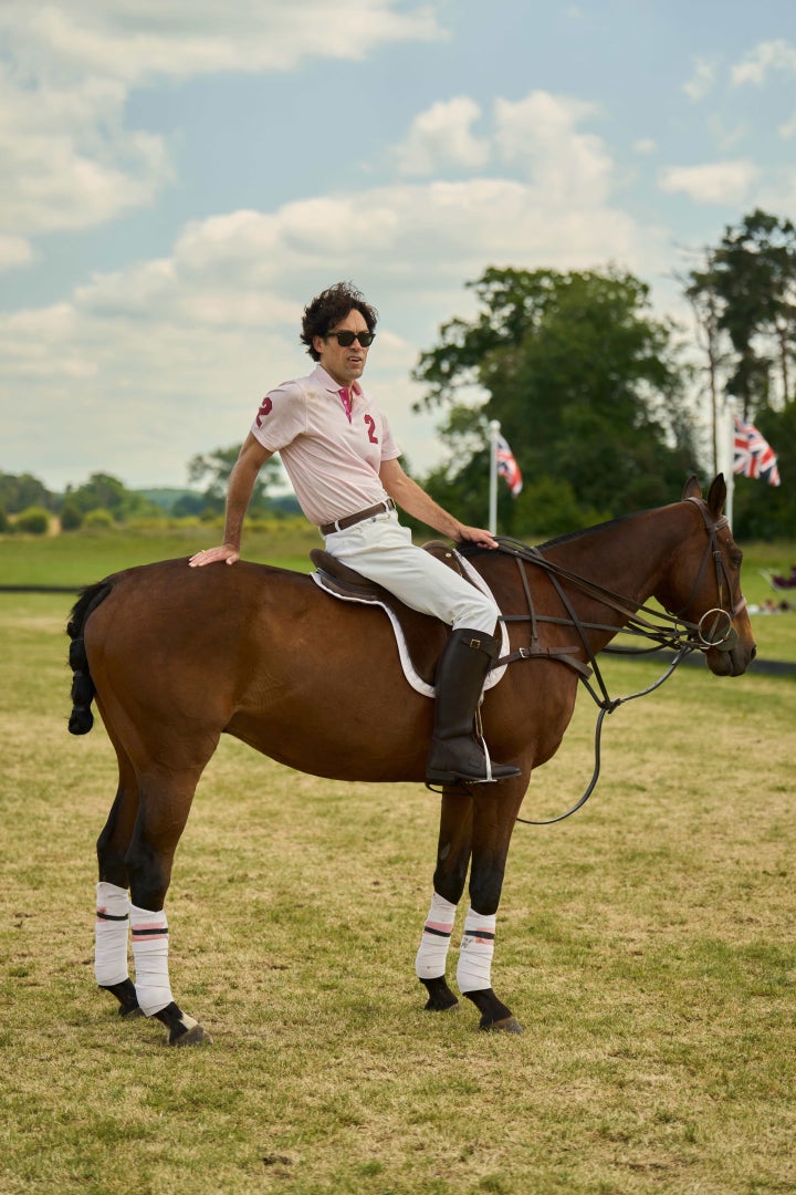 Alex Hassell on the set of Rivals season two