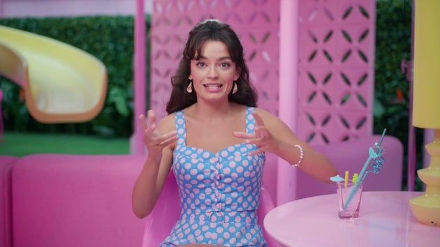 Emma Mackey on the set of Barbie