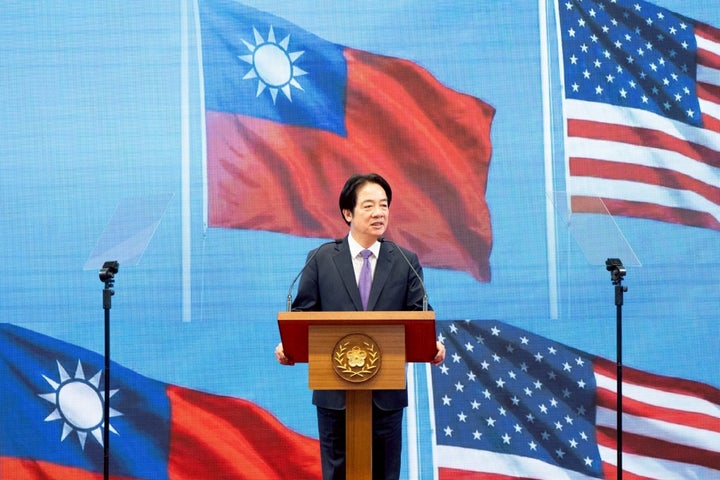 In this photo released by the Taiwan Presidential Office, Taiwan's President Lai Ching-te speaks during a press conference on "Taiwan-U.S. Economic Prosperity Partnership" in Taipei, Taiwan on Feb. 3, 2026. (Taiwan Presidential Office via AP, File)