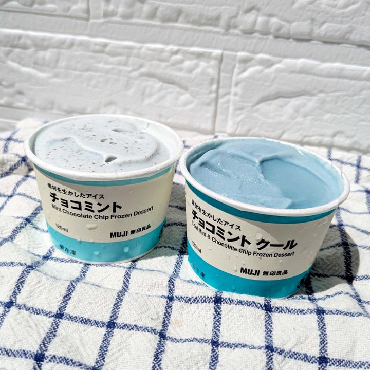無印良品「素材を生かしたアイス チョコミント」と「素材を生かしたアイス チョコミント クール」