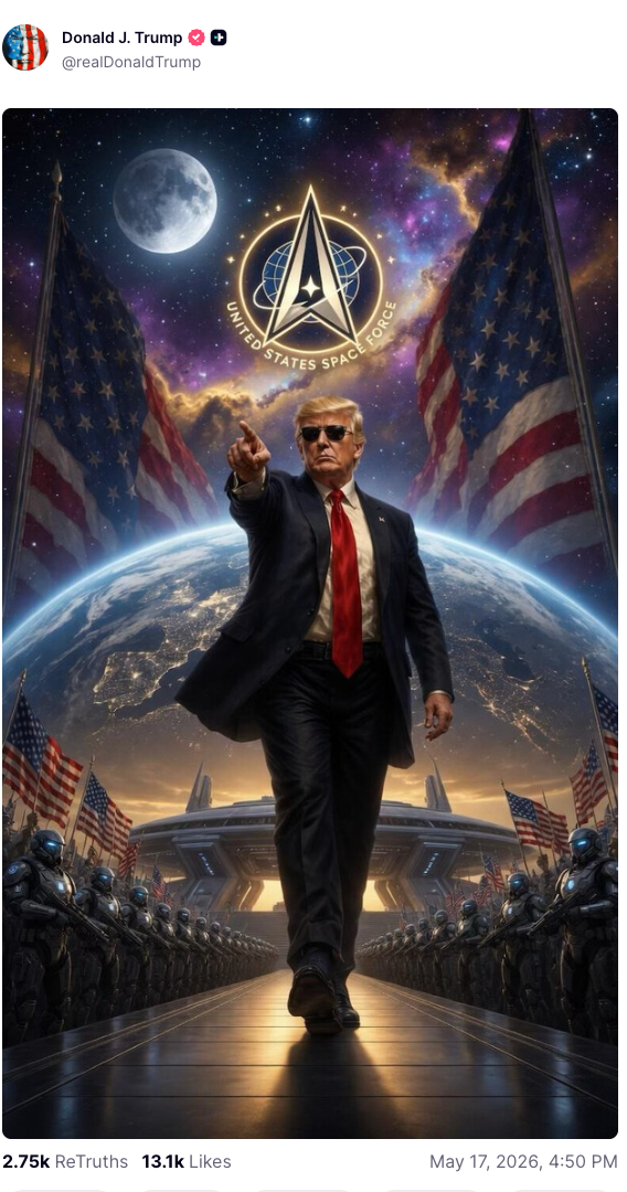 A Truth Social post shared by President Donald Trump on Sunday.