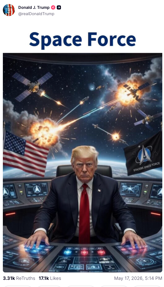 A Truth Social post shared by President Donald Trump on Sunday.