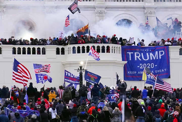 Rioters storm the West Front of the U.S. Capitol on Jan. 6, 2021, in Washington.