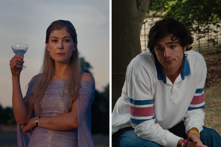 Rosamund Pike and Jacob Elordi in Saltburn