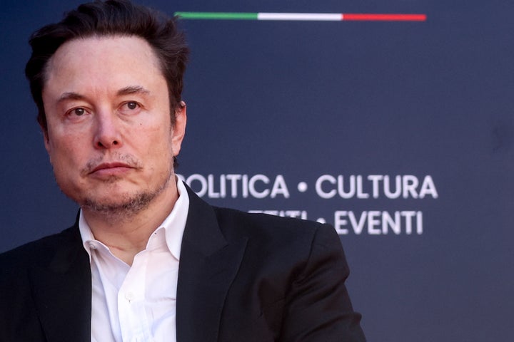 Musk at Atreju 2023, a conservative political festival, in Rome. 