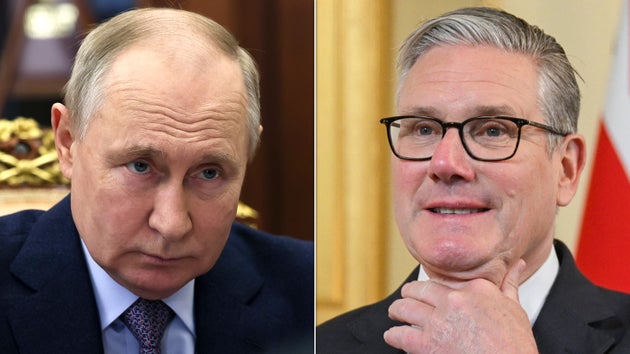 Vladimir Putin and Keir Starmer