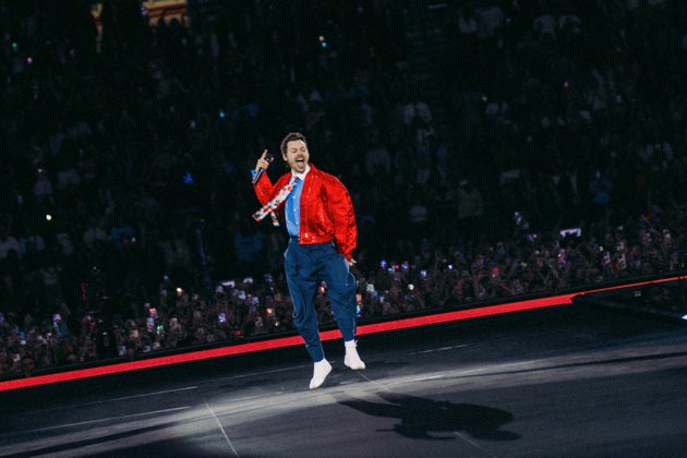 Harry Styles on stage in Amsterdam last week