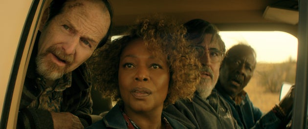 Denis O'Hare, Alfre Woodard, Alfred Molina and Clarke Peters in The Boroughs