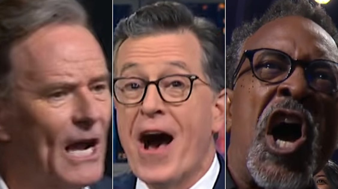 Angry Celebs Crash Stephen Colbert's Final Monologue: 'Screw You, Colbert!'