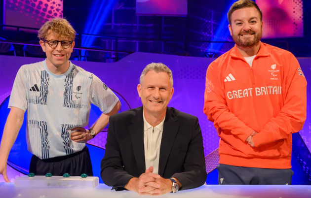Josh Widdicombe with his Last Leg co-stars Adam Hill and Alex Brooker