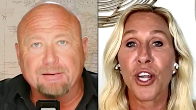 Alex Jones and Marjorie Taylor Greene