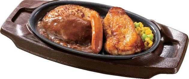 鉄板ハンバーグミックスグリル