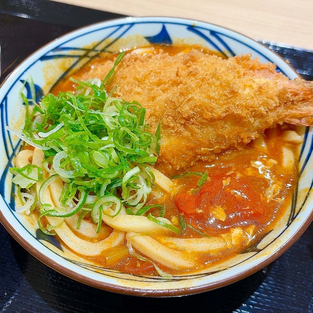 丸亀製麺「海老カツトマたまカレーうどん」