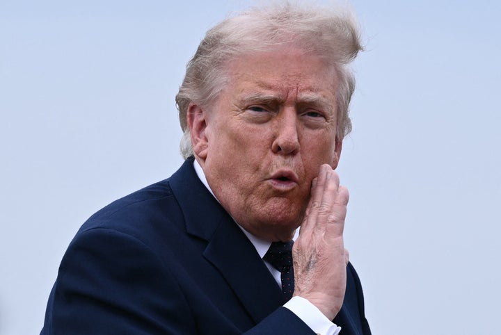 President Donald Trump, pictured here boarding Air Force One in New Jersey on Friday, reacted to reports that the U.S. and Iran have "agreed in principle" to a military deal in a testy Truth Social post on Sunday.