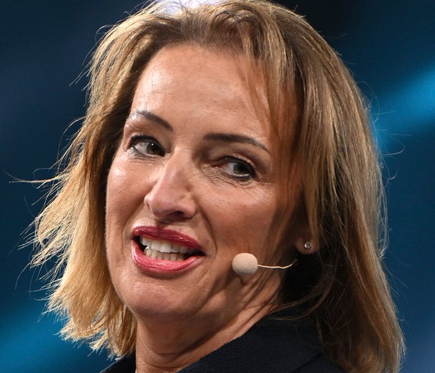 Reform party member Sarah Pochin speaks during the Reform party's annual conference at the National Exhibition Centre in Birmingham, England, Saturday, Sept. 6, 2025.