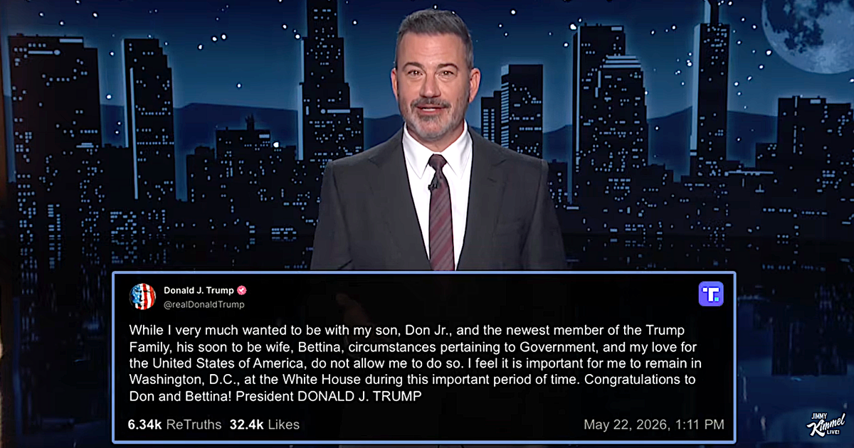 Jimmy Kimmel Gives Jaw-Dropping Theory Why Trump Didn't Attend Don Jr's Wedding