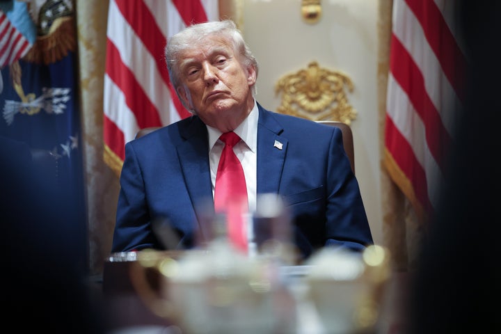  U.S. President Donald Trump listens to members of his Cabinet speak during a meeting in the Cabinet Room of the White House on May 27, 2026 in Washington, DC. Trump meets with his Cabinet days after saying a peace deal with Iran was “largely negotiated” amid expectations around the re-opening the Strait of Hormuz. (Photo by Win McNamee/Getty Images)