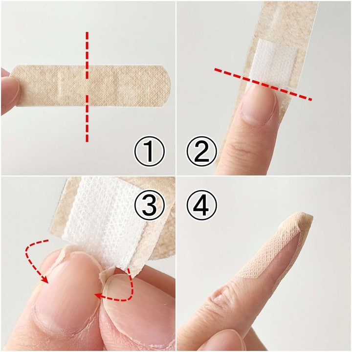 絆創膏がはがれにくくなる貼り方