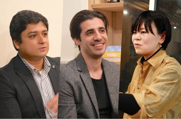 （左から）アブナ トゥヒンさん、マヘルさん、龔 軼群さん 