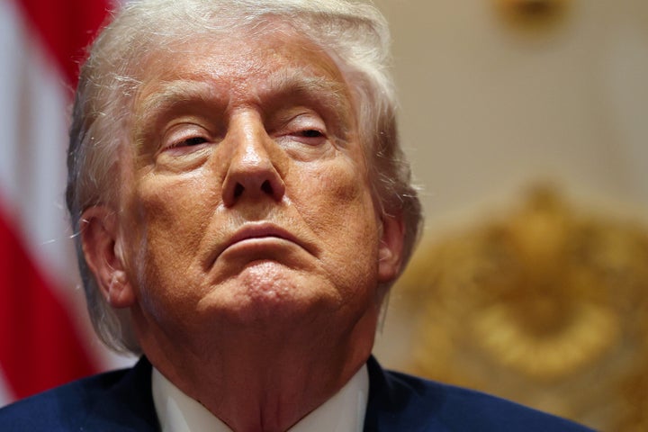  U.S. President Donald Trump looks on during a Cabinet meeting in the Cabinet Room of the White House on May 27, 2026 in Washington, DC. Trump meets with his Cabinet days after saying a peace deal with Iran was “largely negotiated” amid expectations around the re-opening the Strait of Hormuz. (Photo by Win McNamee/Getty Images)
