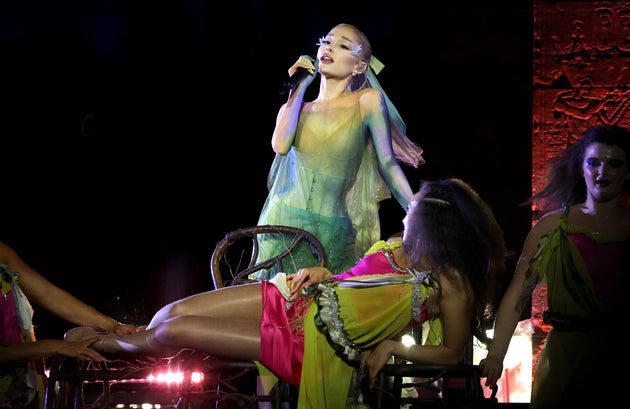Ariana Grande performing at the Met Gala in 2024