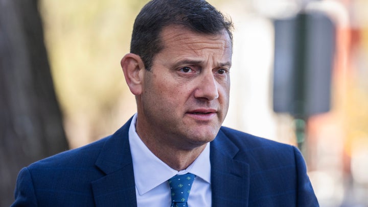 Rep. David Valadao (R-Calif.) leaves a meeting of the House Republican Conference at the Capitol Hill Club on Tuesday, March 17.