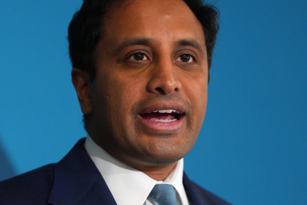 Reform UK spokesperson for Home Affairs Zia Yusuf speaks during a press conference on migration policy on April 20, 2026 in the Westminster area of London, England.