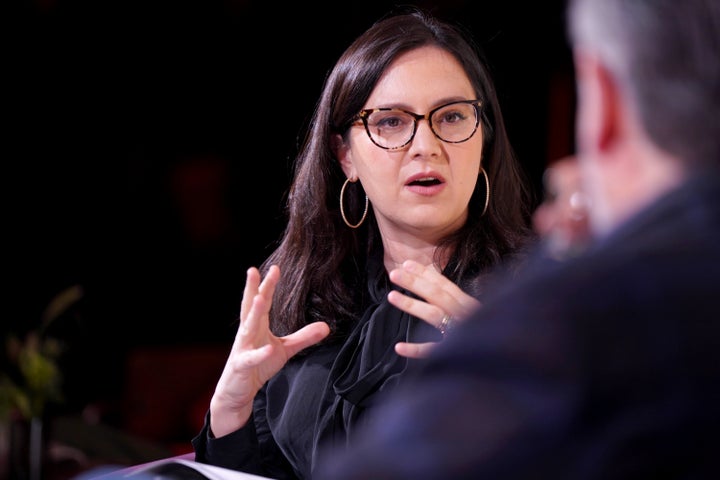 Bari Weiss, seen in early 2025, has been accused of stripping the news network of its journalistic independence since her appointment.