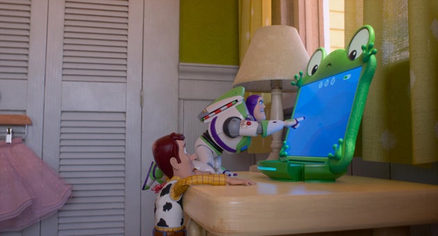 Woody and Buzz Lightyear take on Lilypad in Toy Story 5
