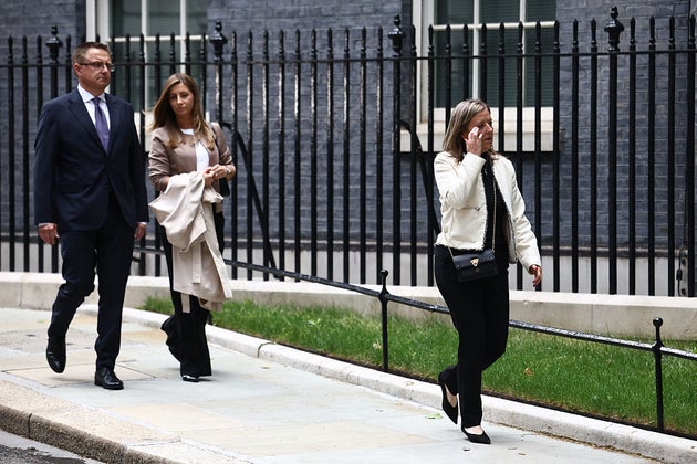 The family of Henry Nowak leave Downing Street after meeting with Keir Starmer.