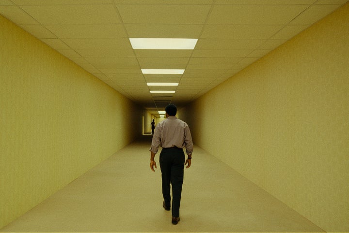 Chiwetel Ejiofor on the seemingly endless set of Backrooms