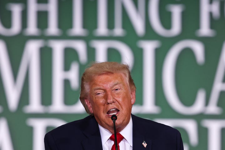 U.S. President Donald Trump speaks during a roundtable on agriculture at Custer Farms on June 05, 2026 in Chippewa Falls, Wisconsin. President Trump delivered remarks on his administration's agricultural policies and efforts to support farmers. (Photo by Samuel Corum/Getty Images)