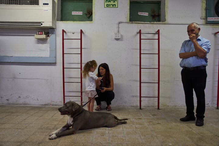 Israelis take shelter in Ramat Gan as air raid sirens warn of incoming Iranian missiles on June 8, 2026.