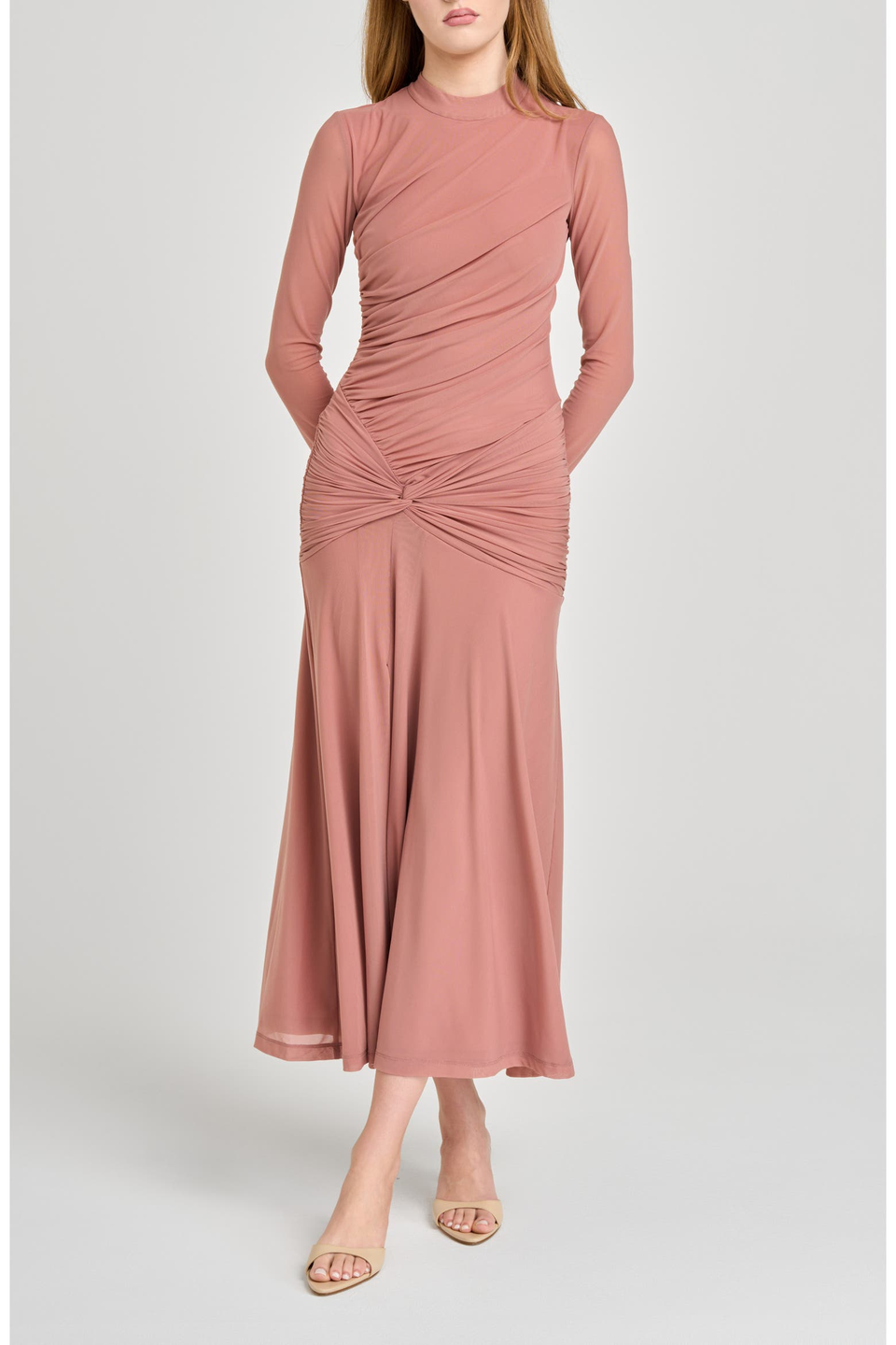 long elegant dress with sleeves Ladivine CD233