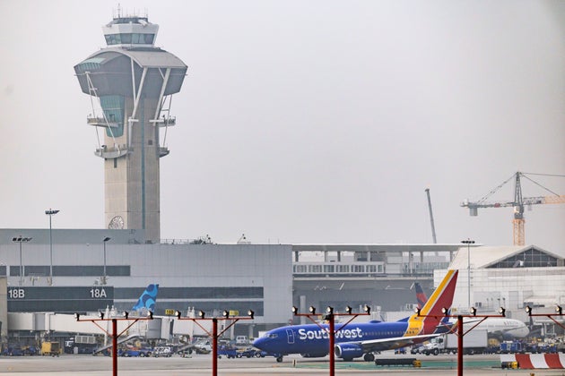 A Southwest Airlines planes is on the tarmac at Los Angeles International Airport on Monday, March 23, 2026, in Los Angeles. (AP Photo/Ethan Swope)