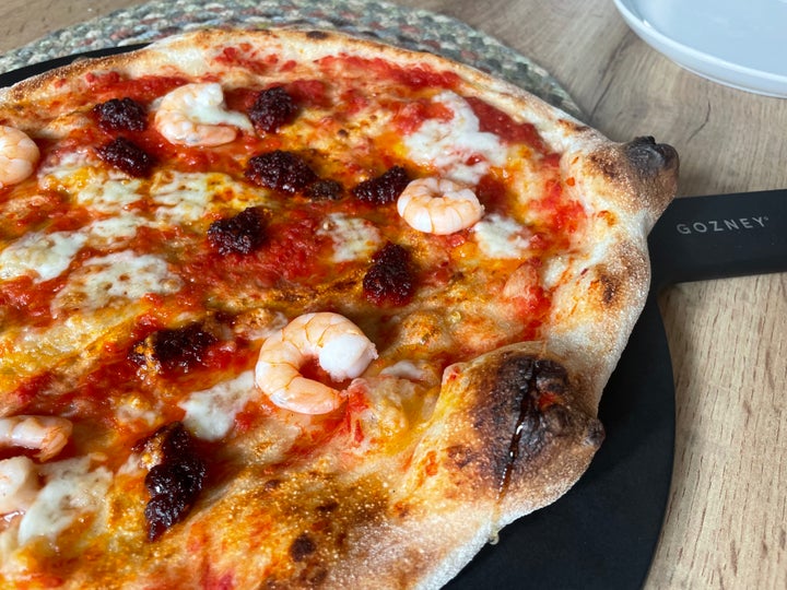 Prawn and 'Nduja pizza – because why not?!