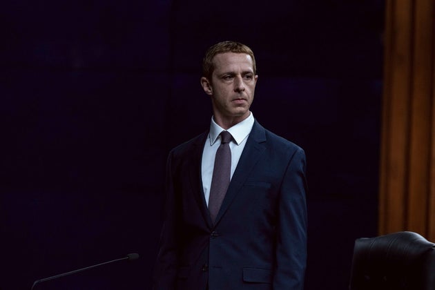 Jeremy Strong as Mark Zuckerberg in The Social Reckoning