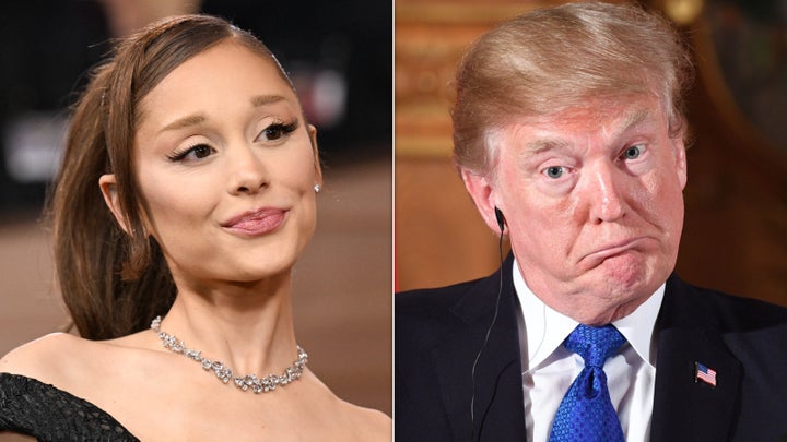 Ariana Grande and President Donald Trump.